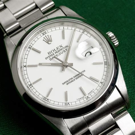 rolex datejust white 16200